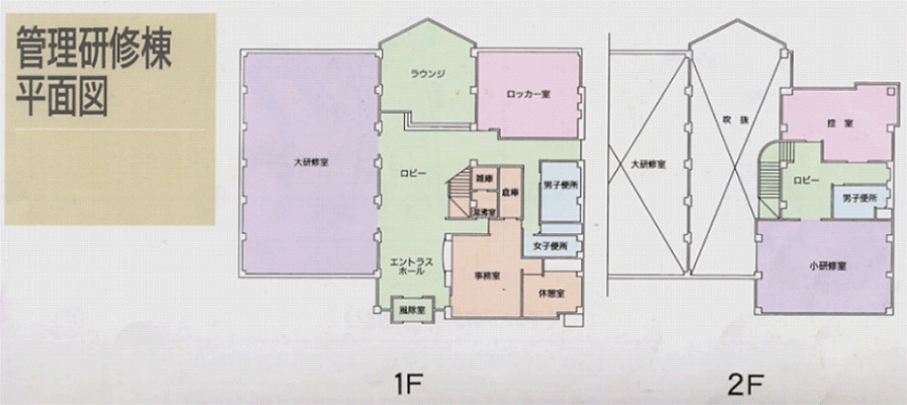 射撃場建物の平面図